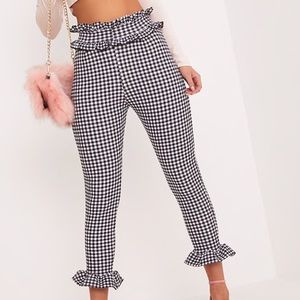 Gingham printed pants